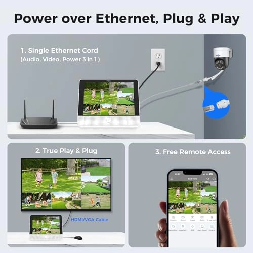 PoE PTZ Camera System - 6 PoE Cameras 16 channels 3K 5MP