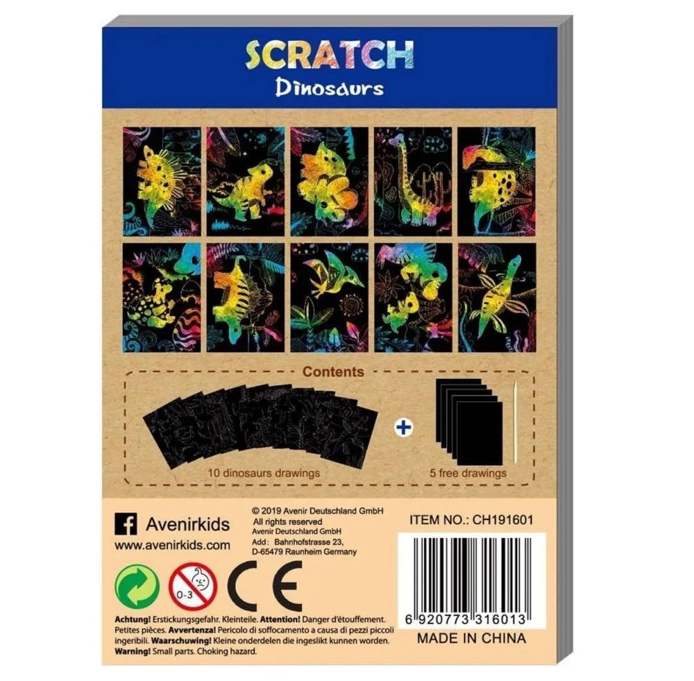 Mini Scratch Book Dinosaurs - 3+ years