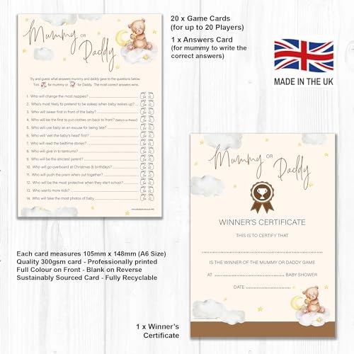 Mummy or Daddy Baby Shower Game - 20