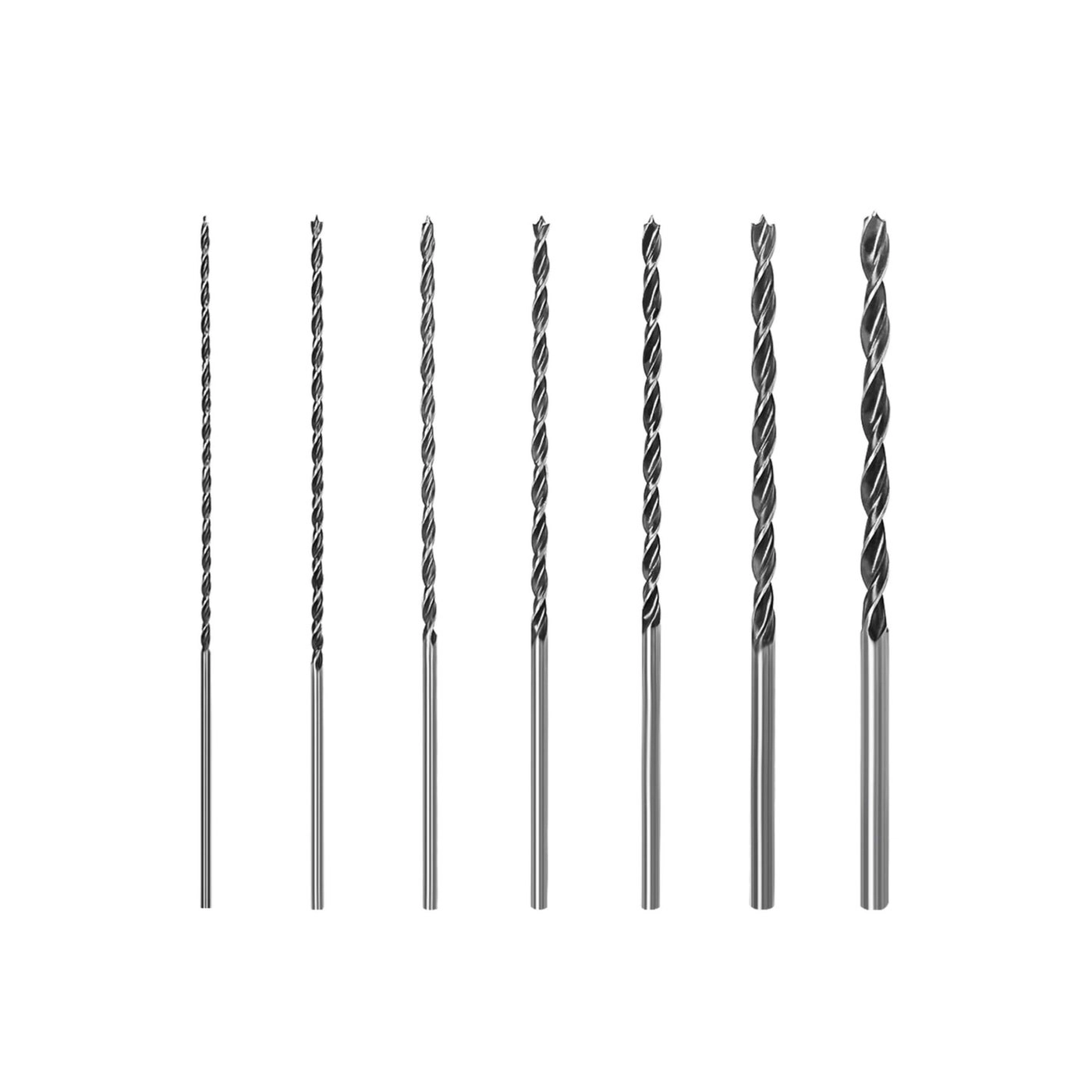 Brad Point Drill Bits - Carbon Steel 7 Pieces 4mm, 5mm, 6mm, 7mm, 8mm, 10mm, 12mm
