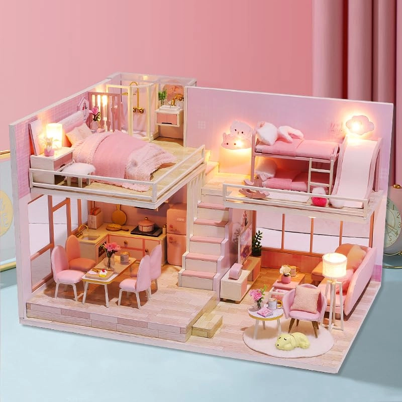 DIY Miniature Dollhouse Kit - Pink Sweetheart