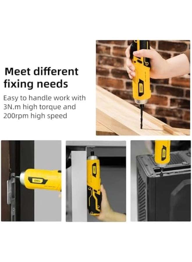 Cordless Screwdriver - Rotatable handle Auto LED Rechargeable