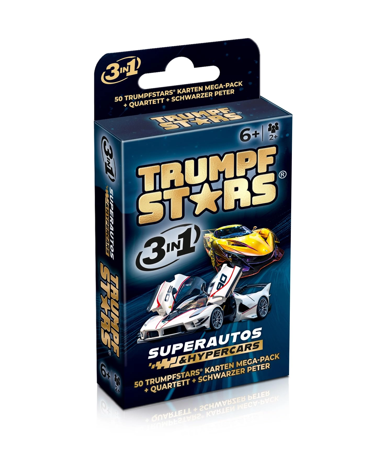 Gomazing TRUMPFSTARS Supercars & Hypercars - Card Game 3 in 1 50 Cards (German)