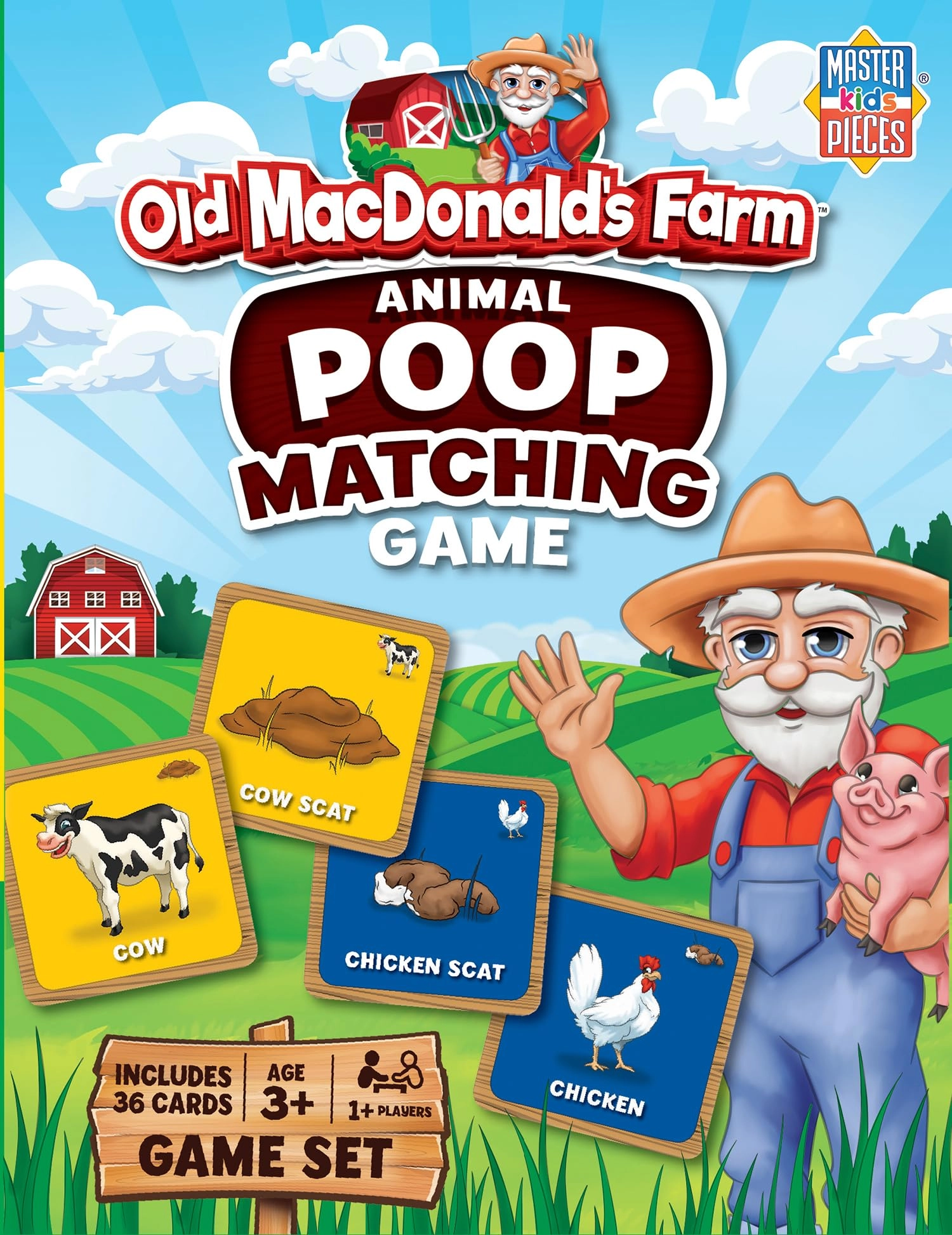 MasterPieces Old MacDonald's Farm: Animal Poop Matching Game