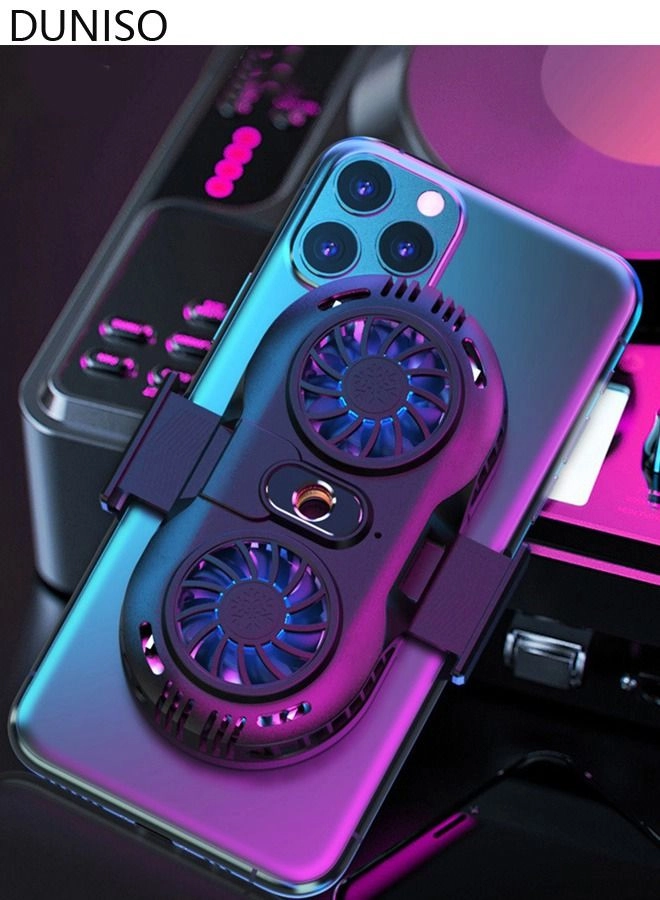DUNISO Phone Cooler - Dual Cooling Chip RGB Light