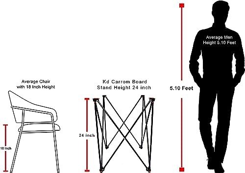 Adjustable Four-Fold Carrom Stand - Portable Metal Frame Adjustable Height