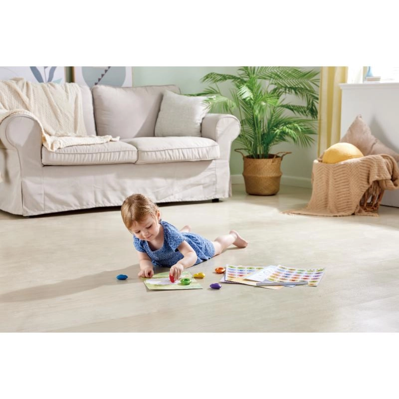 Crayon Colouring And Stickers Art Set - 6 ring-style chunky crayons