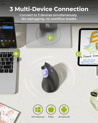 Ergonomic Vertical Mouse - Bluetooth, USB