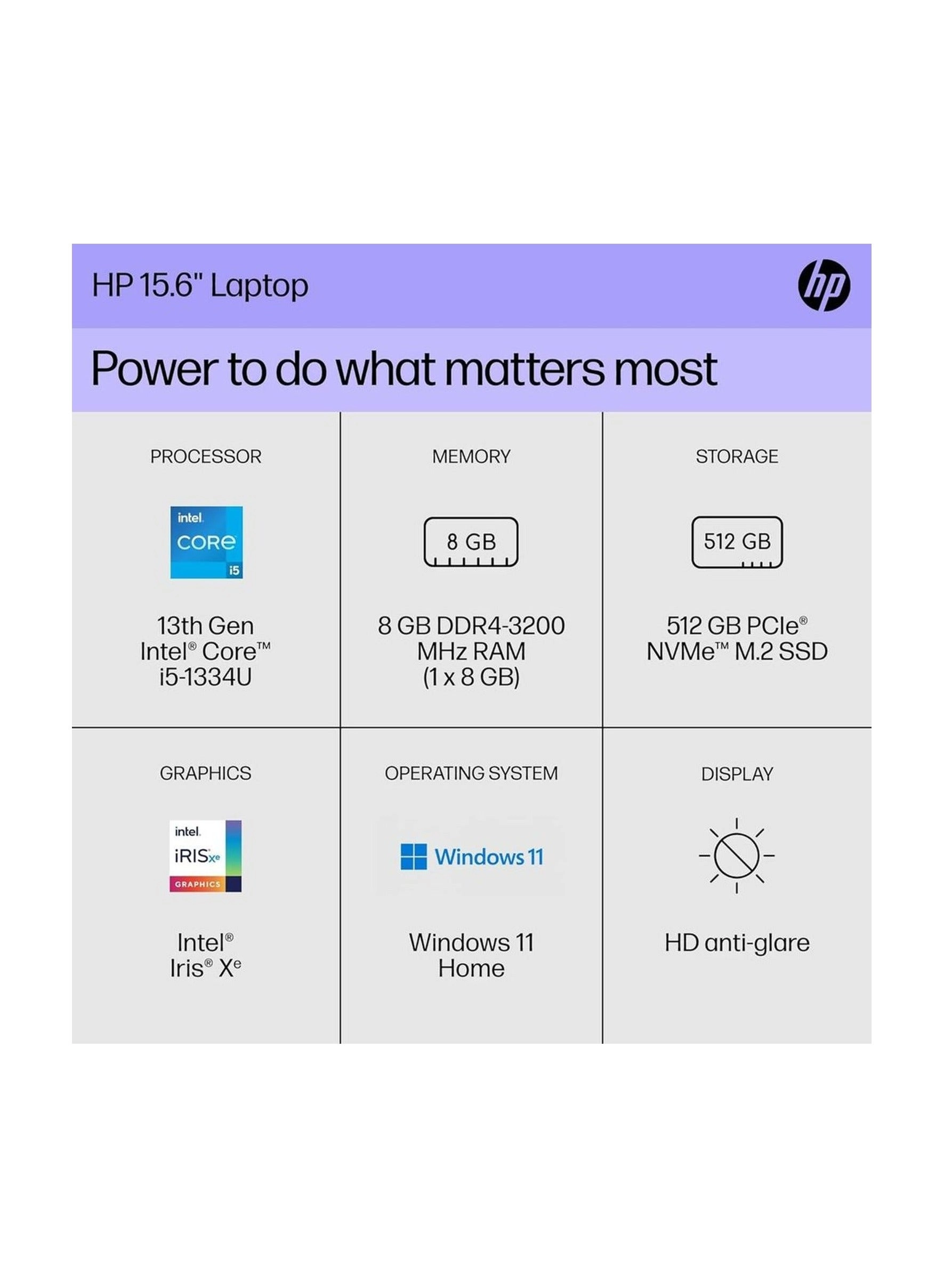 Envy 15-FD0012NR - 15.6'' Core i5-1334U 8GB DDR4 512GB SSD