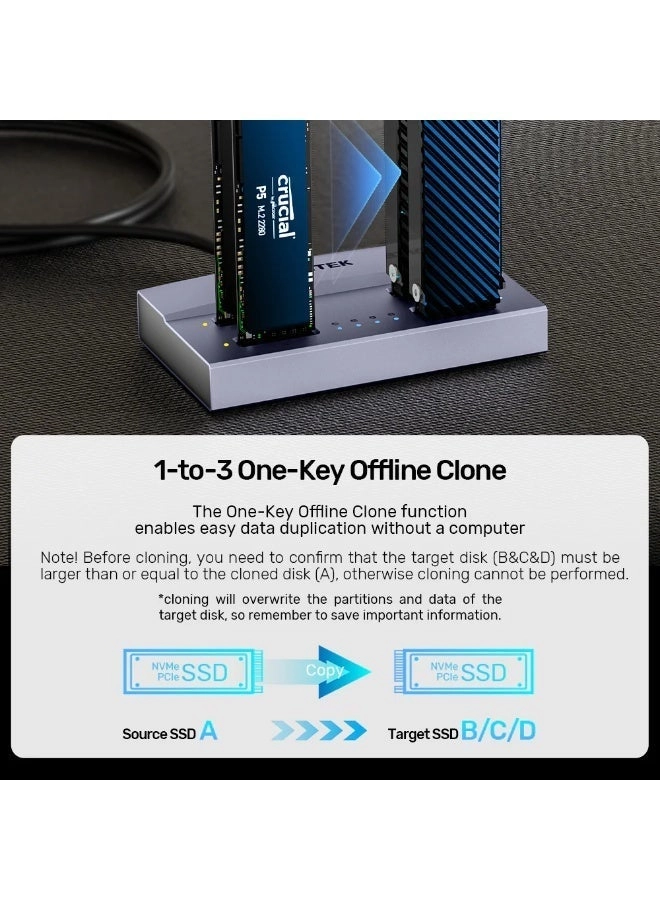 USB4 4-Bay M.2 SSD Docking Station - 4