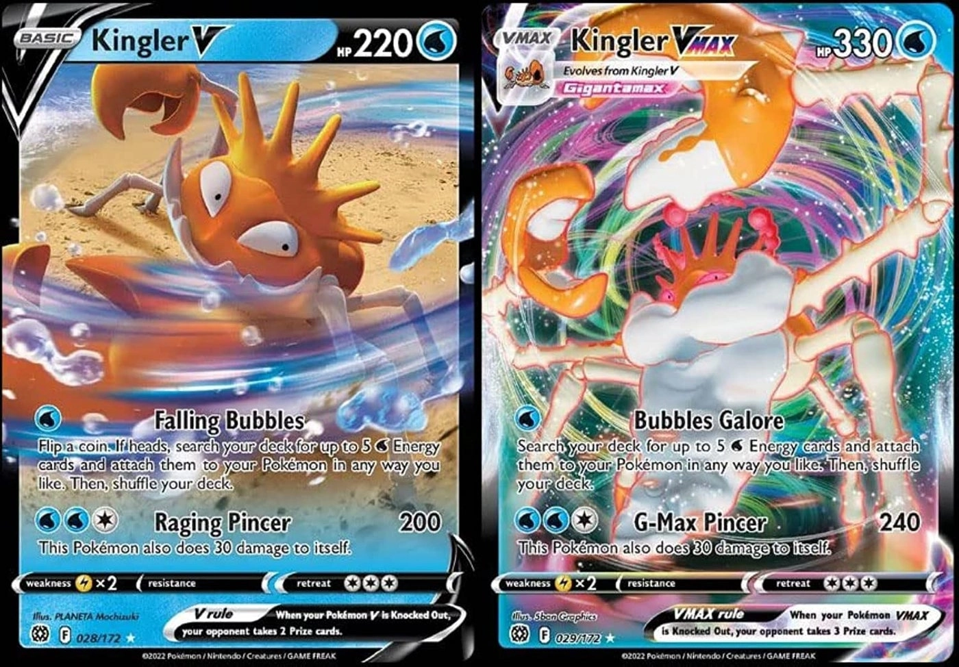 Pokémon Kingler V + Vmax 029/172 - 1pcs