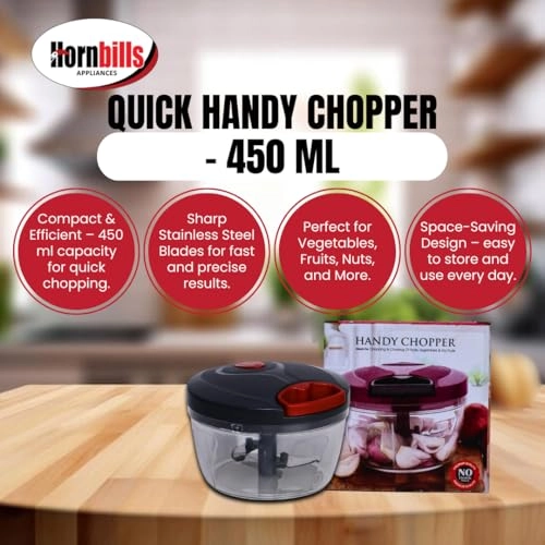 Vegetable Manual Chopper - 500ml 3 Blades