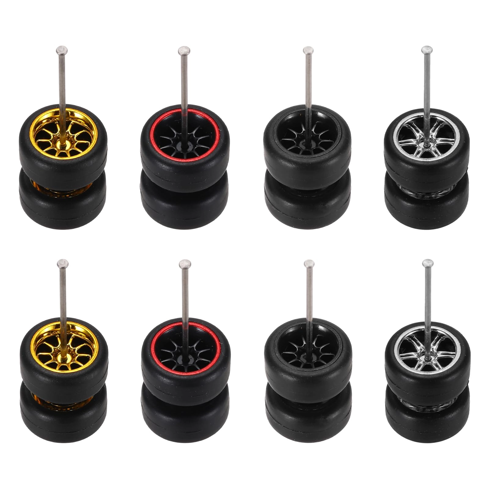 SourcingMap Wheels and Tires - 8 Set 1/64