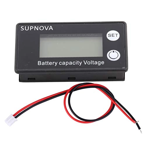 LCD Battery Capacity Indicator - DC8V-100V blue no alarm