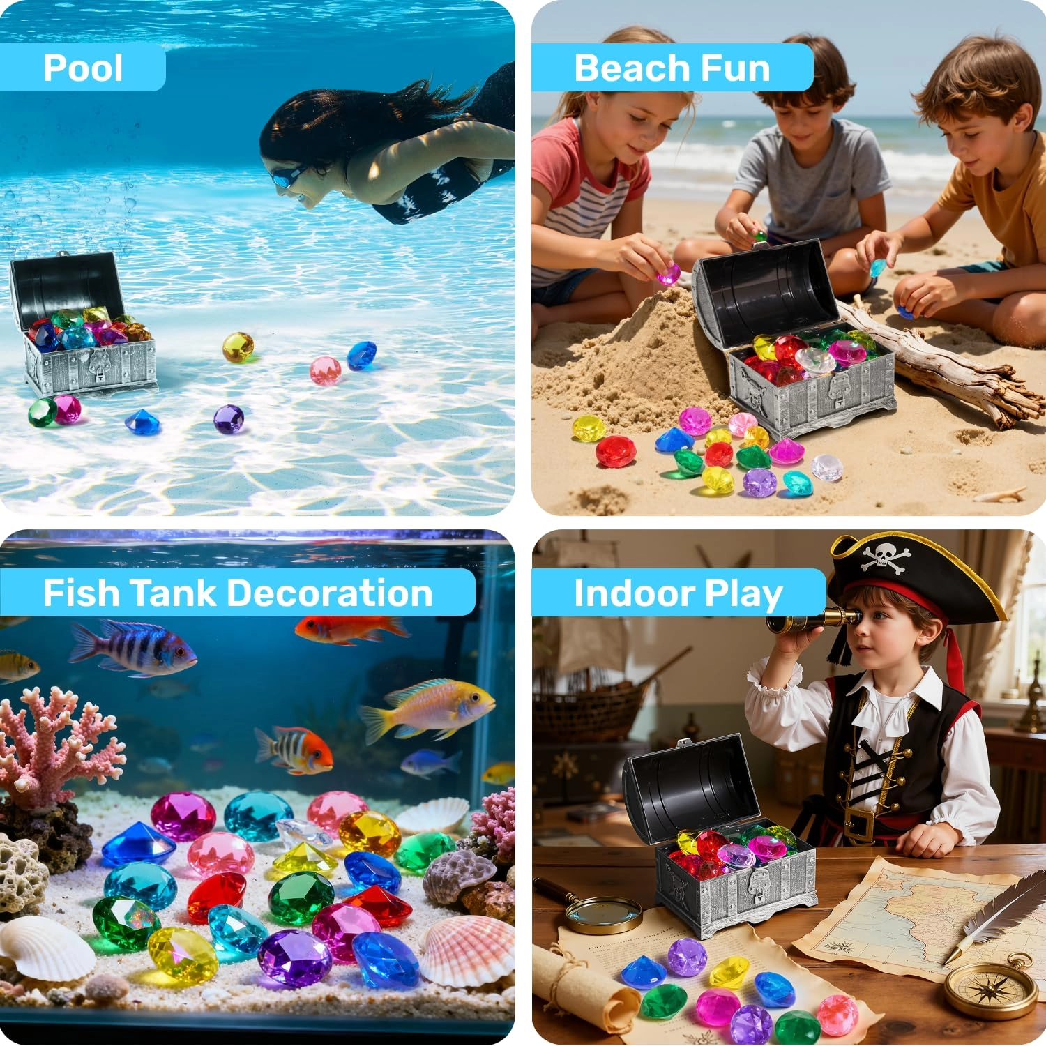 Diving Gems Set - 16pcs Pirate Treasure