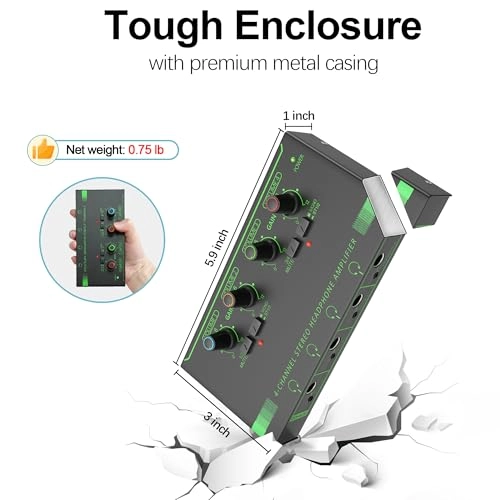 H-Headphone-Amplifier-4way - Mini Earphone Splitter USB-Powered