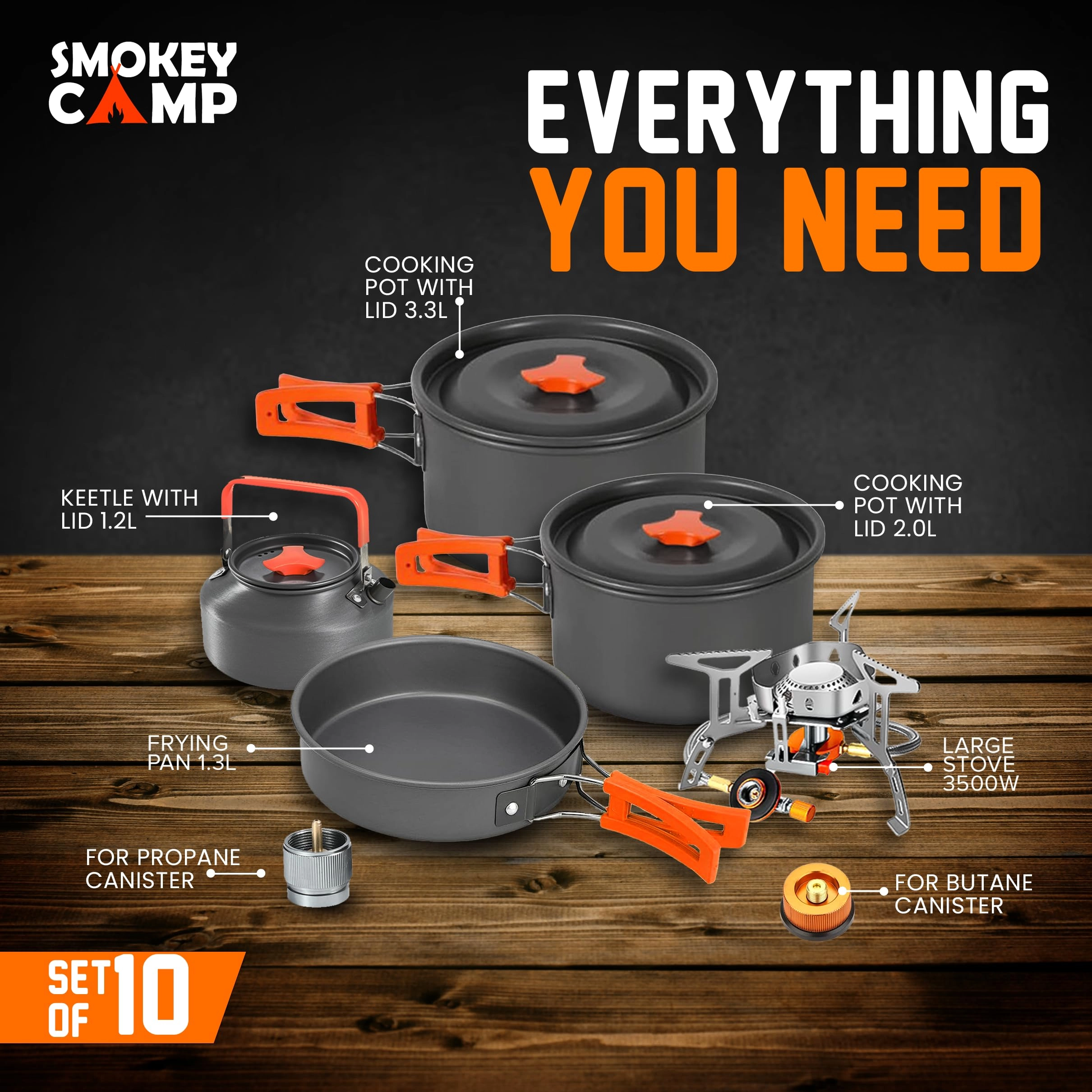 Camping Cookware Mess Kit - 11 piece(s)