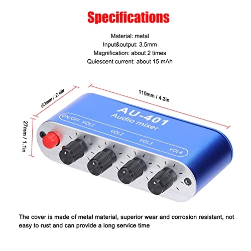 3.5mm Audio Mixer - 4 channels