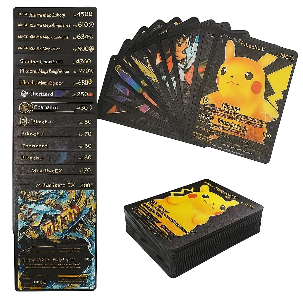 Unyks Star Pokémon Gold Foil Cards Pack - English 55pcs