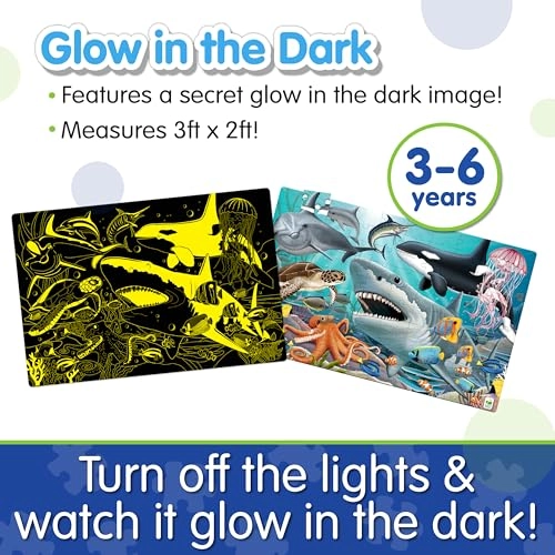 Glow In The Dark Sea Life Floor Puzzle - 3 Years and Above 100 pieces