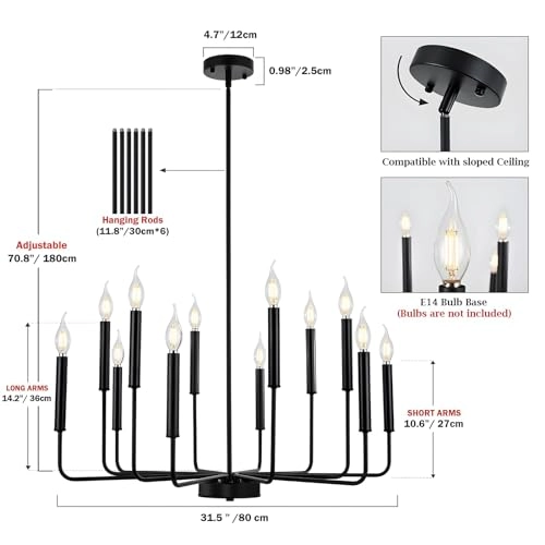 Modern Golden Chandelier - 36 cm