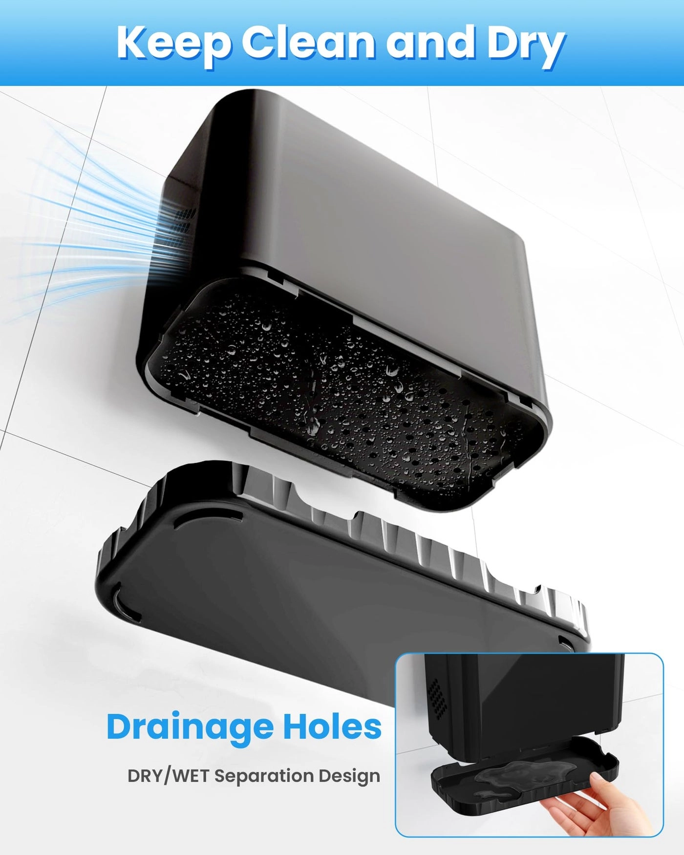 Toothbrush and Toothpaste Holders - Countertop Detachable 5 Slots