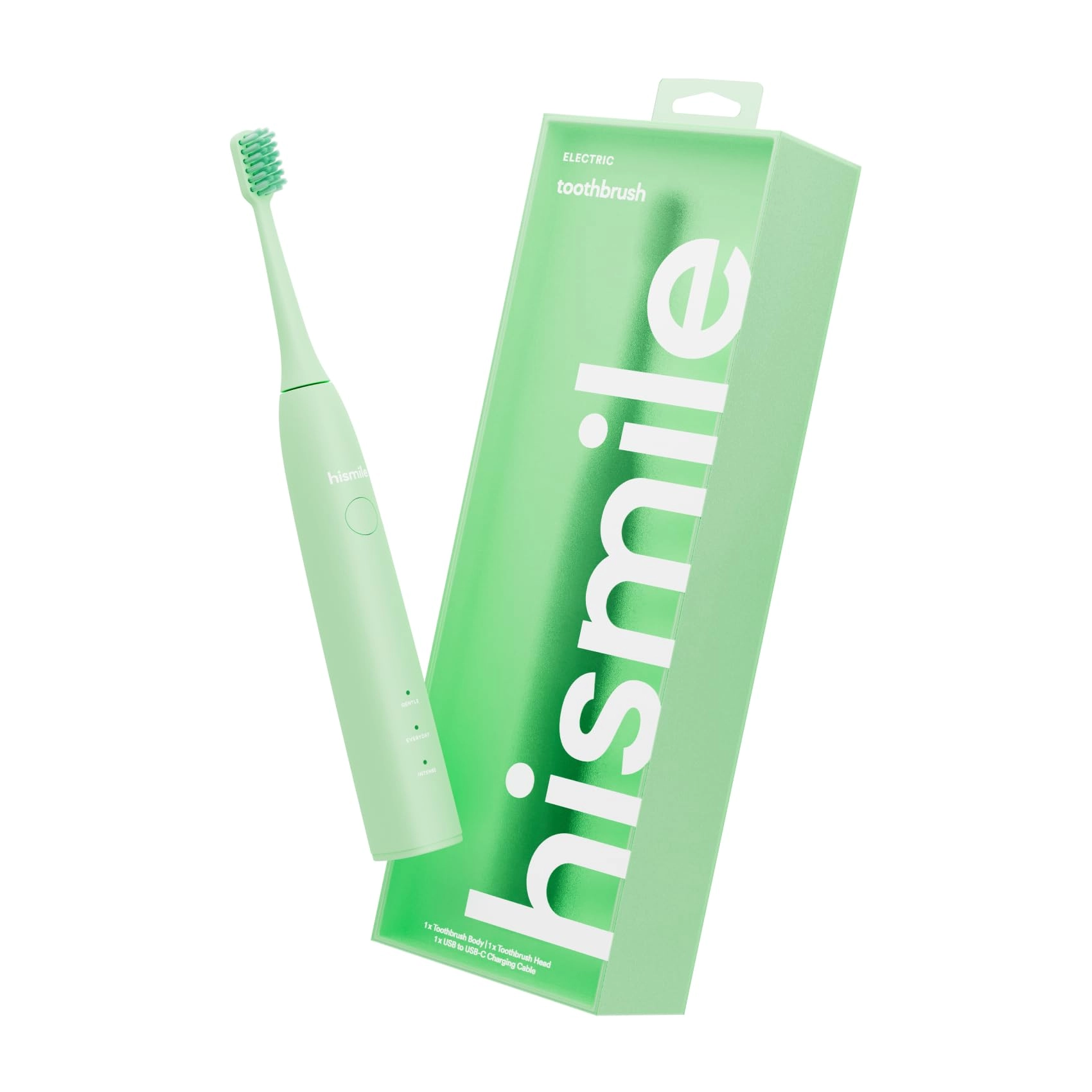 Hismile Electric Toothbrush - 3 Brushing Modes Rechargeable Green