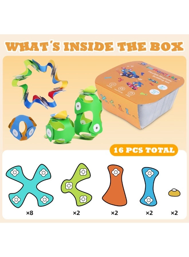 Flexible Magnetic Building Set - 16 pcs Bundle