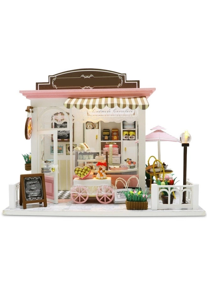 Chocolate Shop Diy Miniature House Kit - 3D Wooden