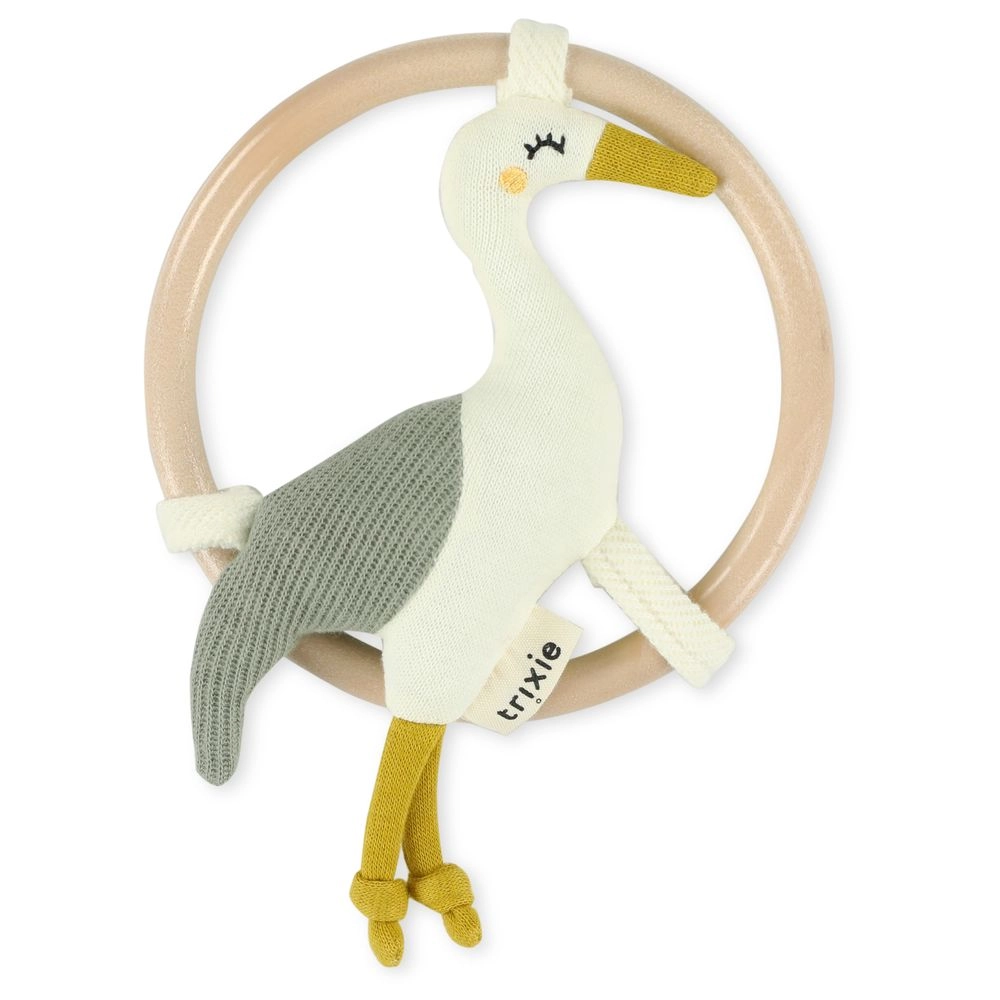 Heron - Suitable for 0 month and above 100% organic cotton - filling: 100% recycled PES - wood