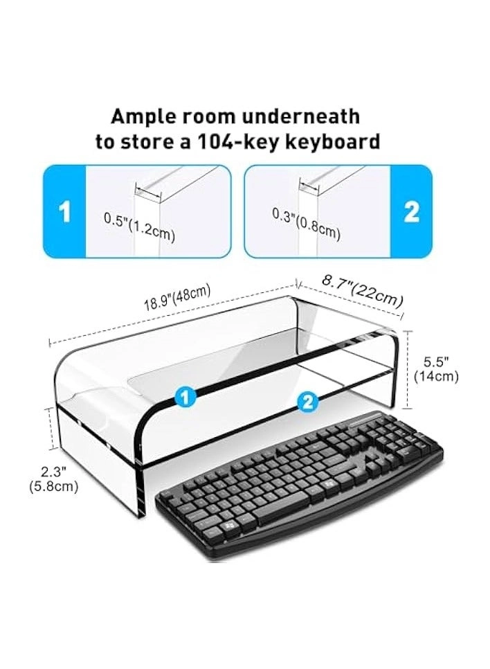 Monitor Stand - Acrylic Clear