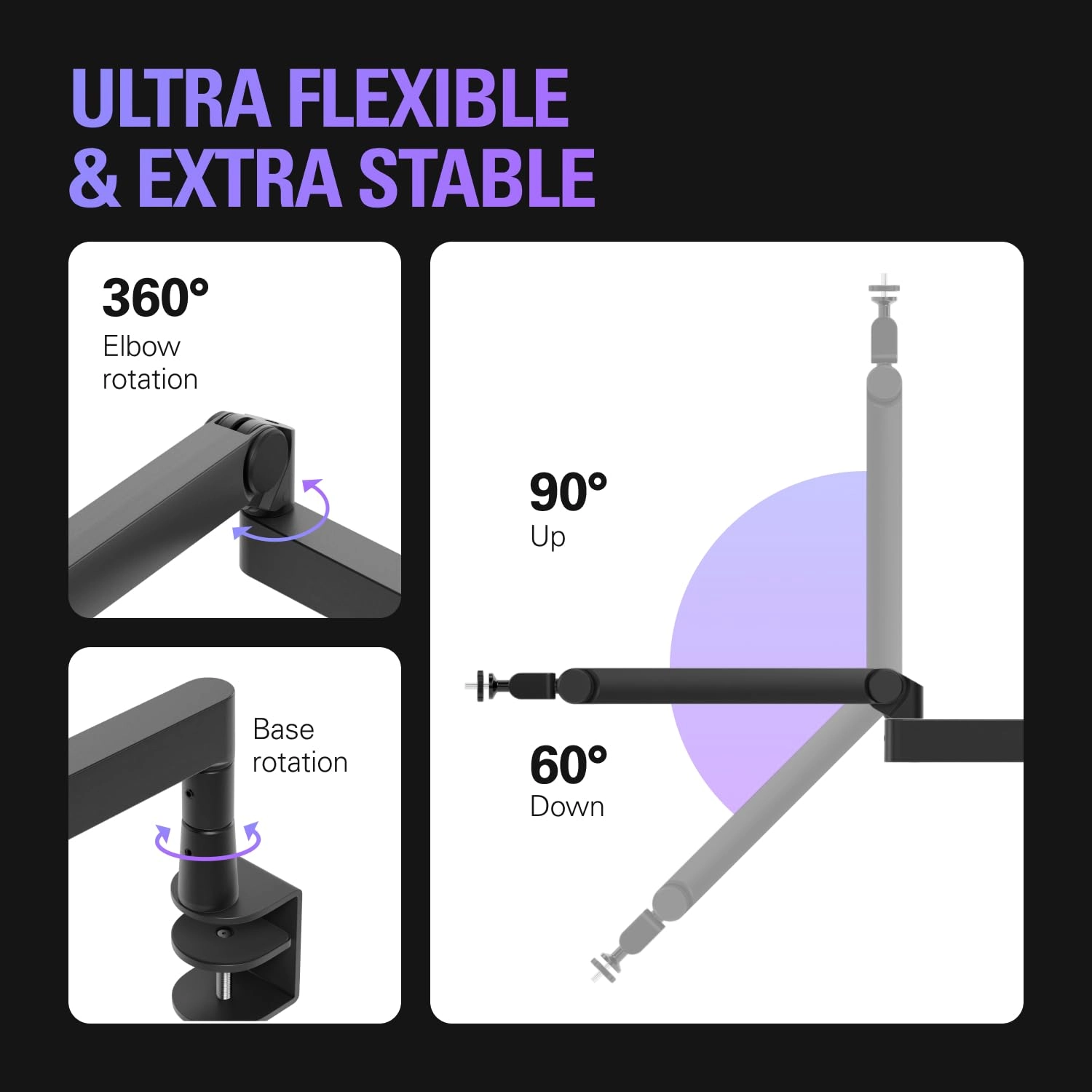 Wave Mic Arm Pro - 360° Rotatable Gas Spring