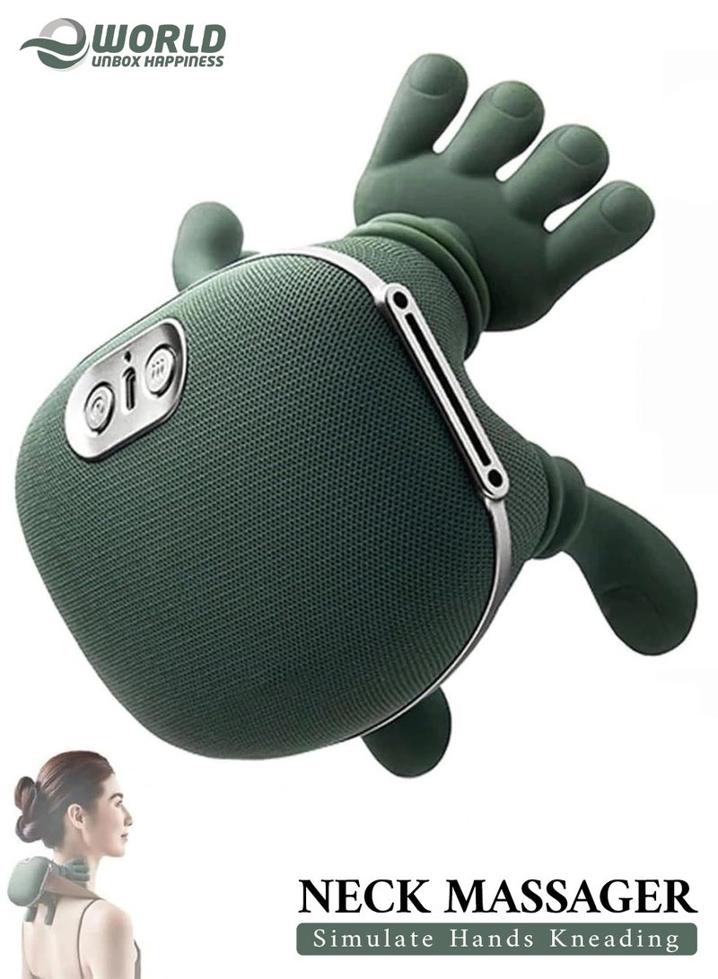 Amaze Deals Smart Neck & Shoulder Massager - Wireless 4D Deep Tissue Kneading Heat 3-Speed