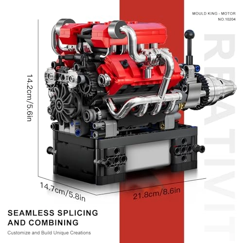 V8 Engine Model Kit (ZNKF-10204-0102) - 750Pcs That Works