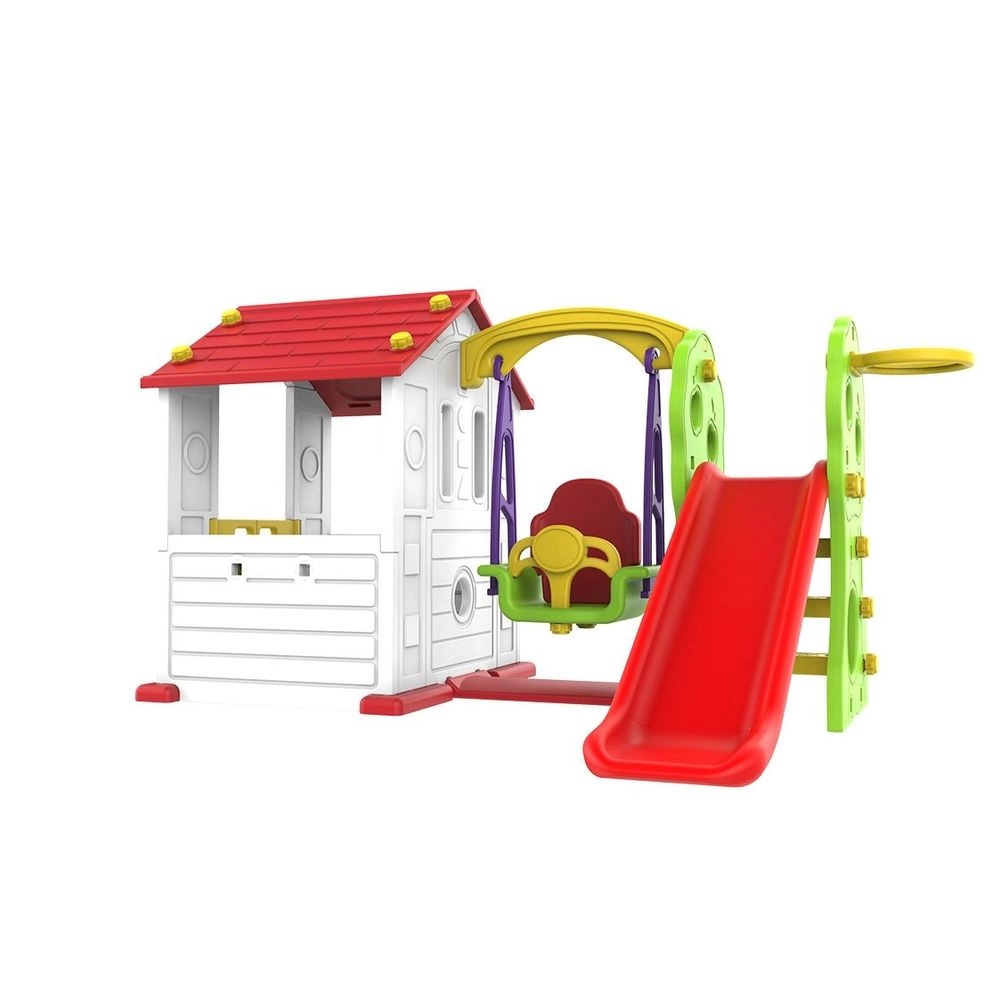 Sun N Shine Big Playhouse - Slide Swing Basketball Ring