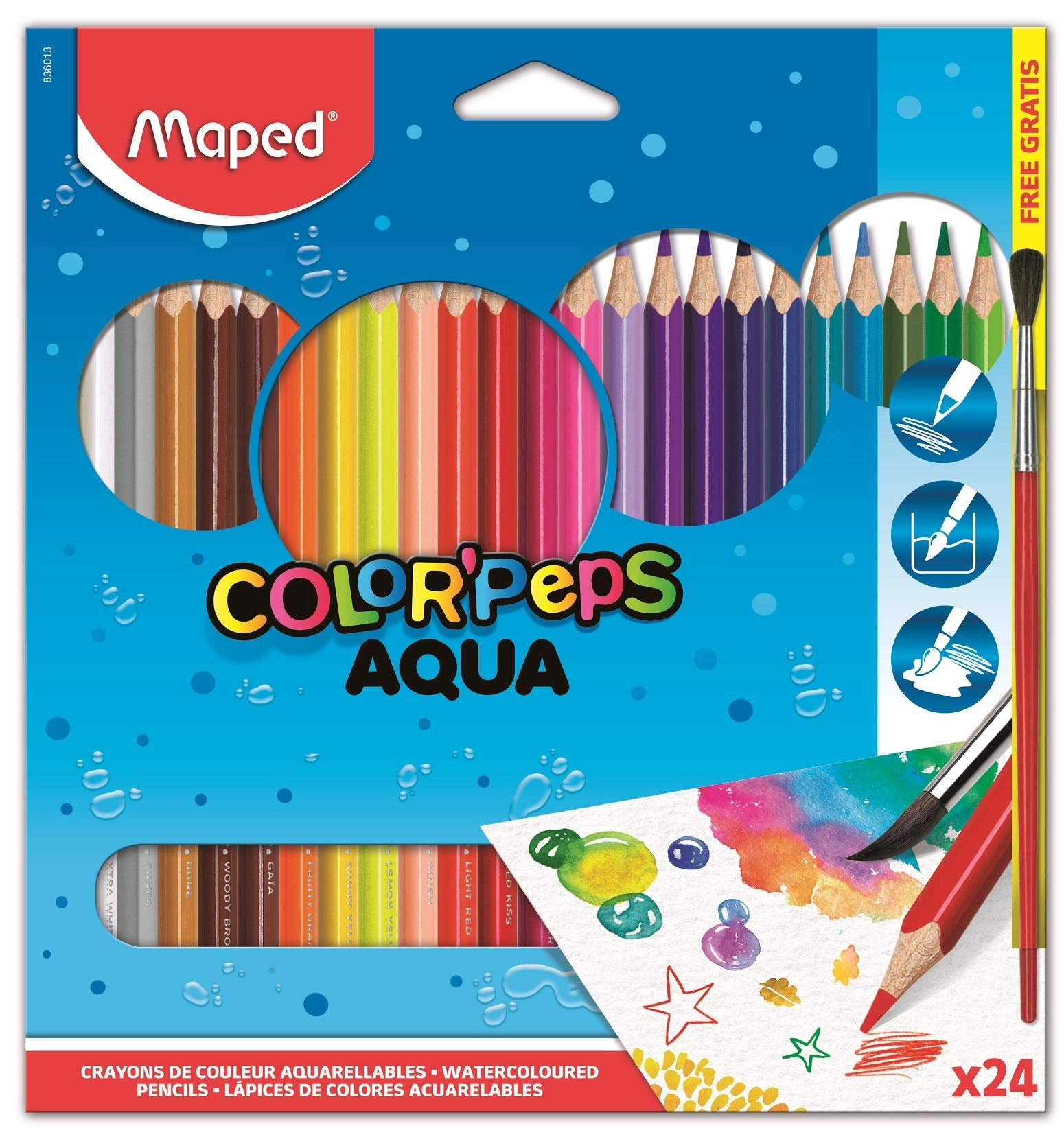 Maped Color'Peps Aqua Watercolour Pencils - 24 Pcs