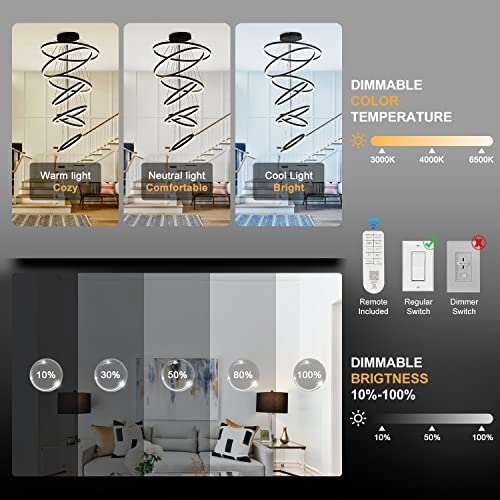 7-Rings Modern LED Chandelier