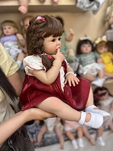 Reborn Doll - 60 cm Silicone Vinyl Brown Hair