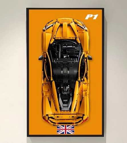 Display Wallboard - 75 x 45 cm Compatible with Lego Technic McLaren P1 Hypercar 42172