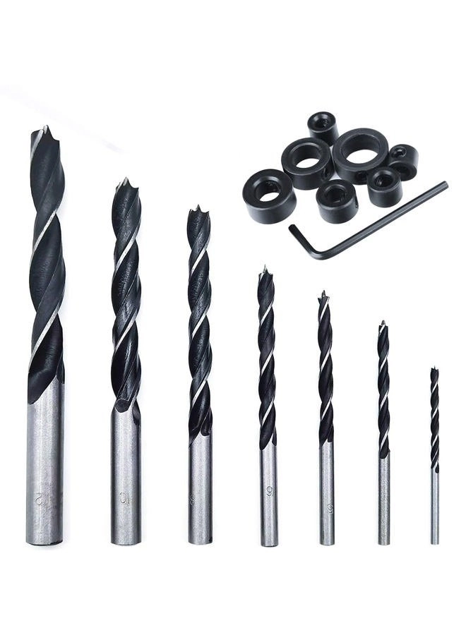 QISF WOODDRILLBITS-16PCS - 15pcs 3, 4, 5, 6, 8, 10, 12 millimeters