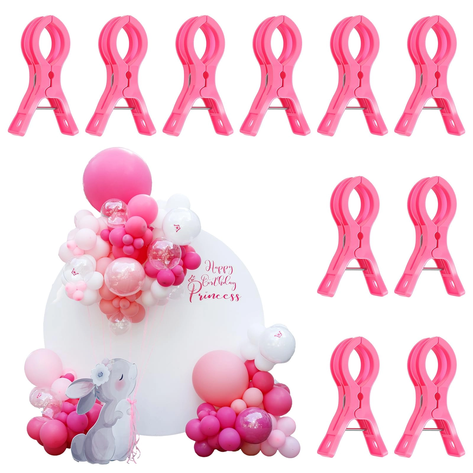 LemonRoad Balloon Arch Clips - 10 Pack Birthday