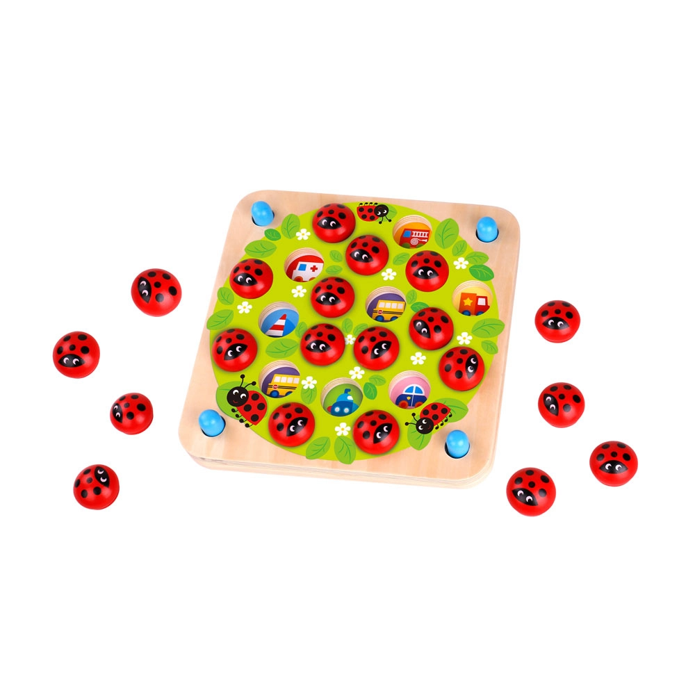 Wooden Ladybug Memory Game - 3 +
