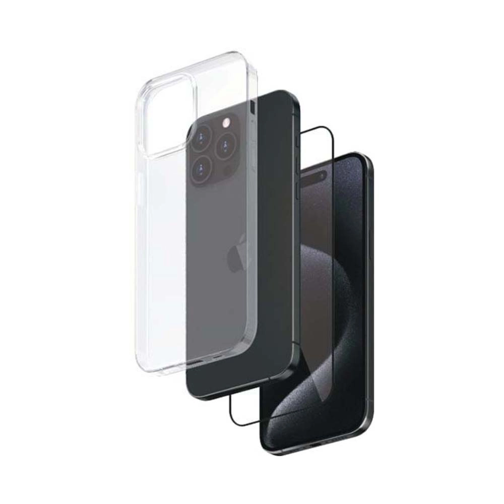 Smart Tempered Glass + Case Clear for iPhone 15 Pro Max