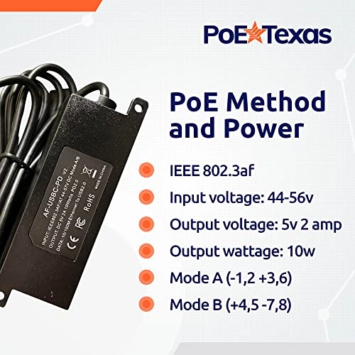 802.3at PoE+ Adapter - 48 volt 25 Watt 10/100 Mbps
