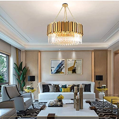 Modern Light Luxury Round Crystal Chandelier - 100cm