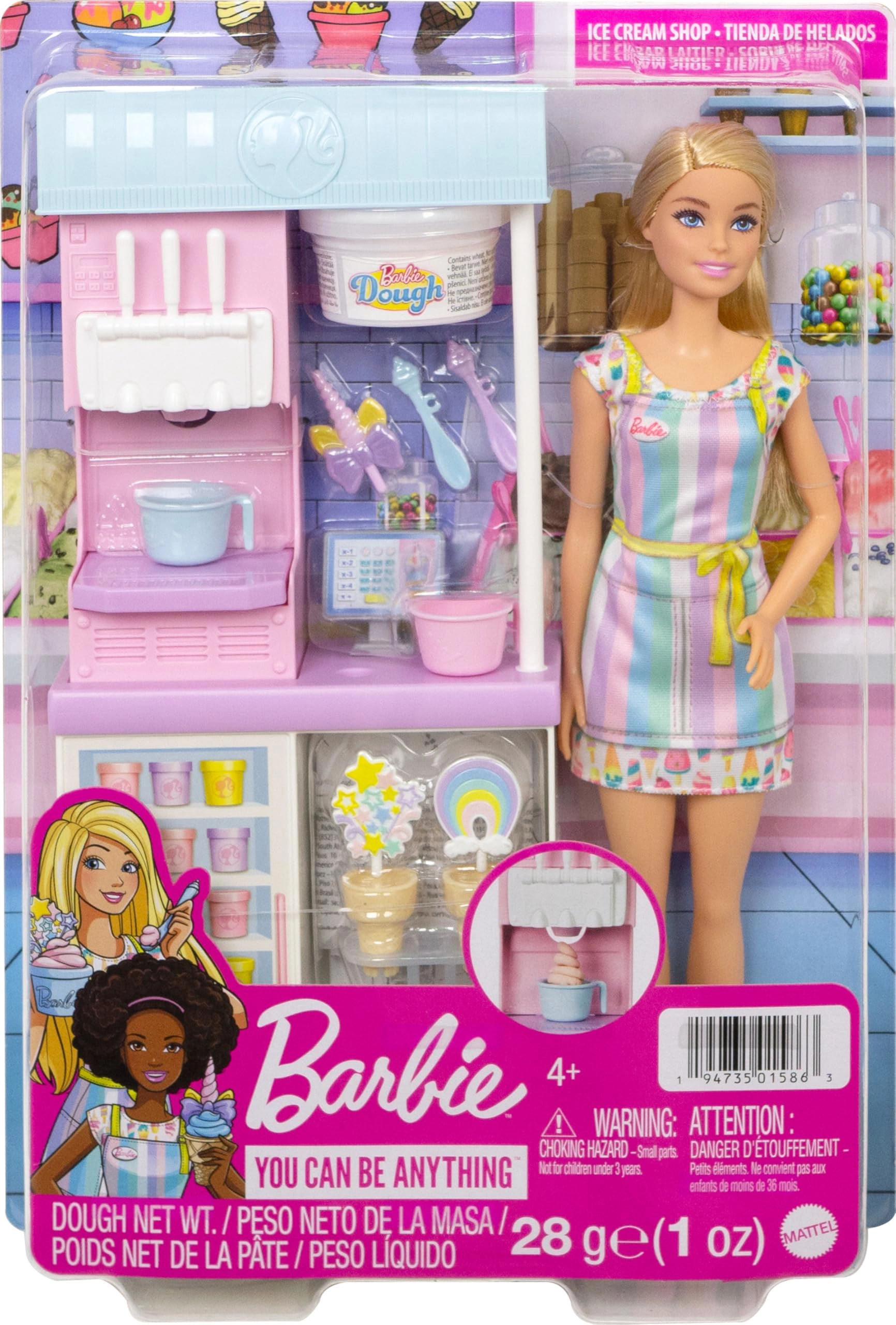 Barbie Ice Cream Shop Set - 12 inches Blonde Ages 3+
