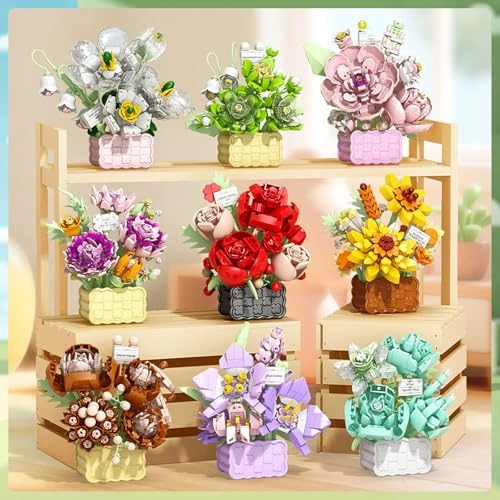Mini Flower Bouquet Building Set - 1 pcs
