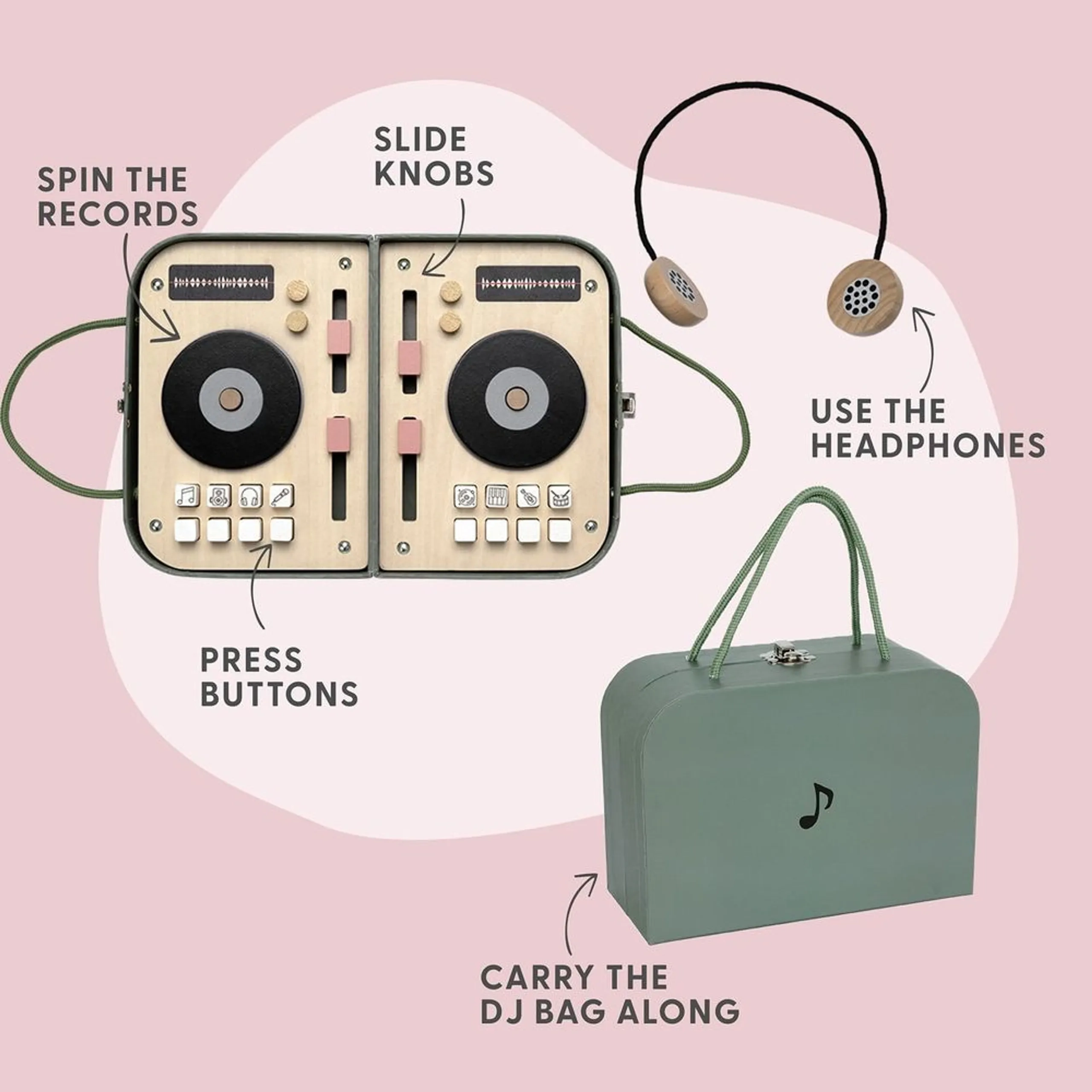 Jabadabado Portable DJ Bag Musical Toy