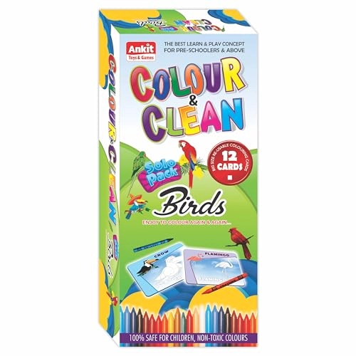 Birds Color & Clean Flash Cards - 36 months - 10 years 14 pieces