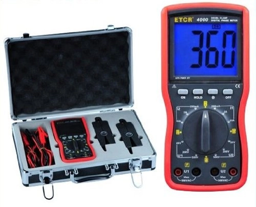 GZDtgsp Double clamp digital phase meter - 0~200mA/2A/10A |?7.5mm (|?40mm)
